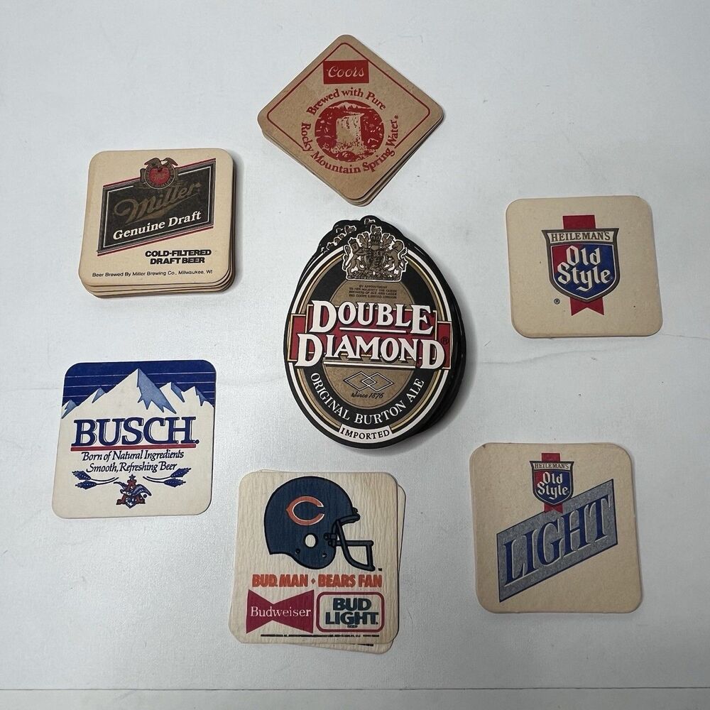 Lot of 35 Vintage Paper/Cardboard Beer Coasters Collection Variety